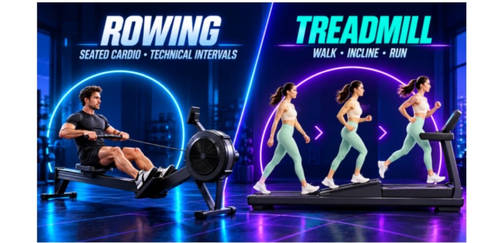 Rowing machine and treadmill workout goals