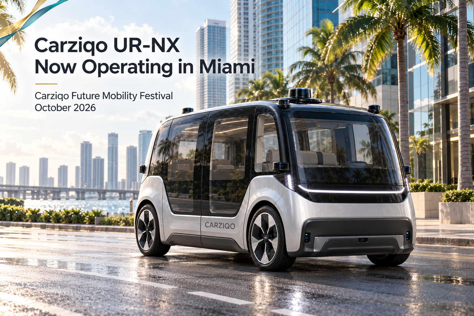 Carziqo Expands UR-NX Autonomous Ride-Hailing Operations to Miami During October Mobility Festival