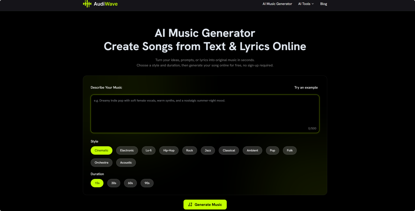 audiwave ai music generator