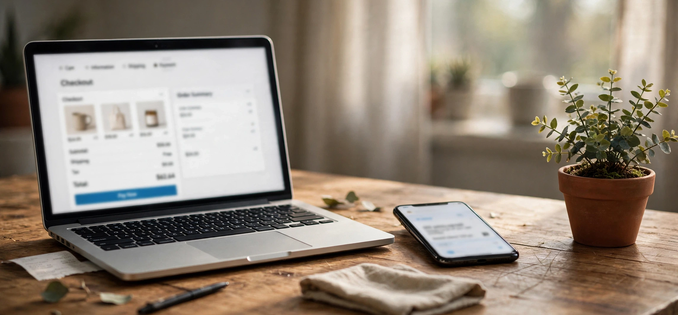 Ecommerce loyalty programme: online store checkout with loyalty rewards notification