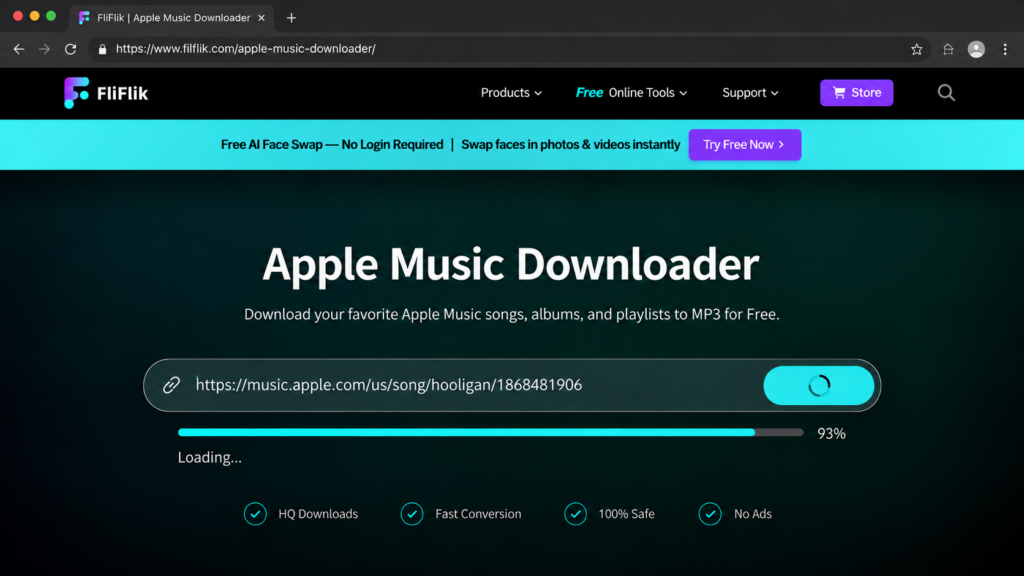 process apple music link online