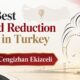 Top 10 best forehead reduction surgeons in Turkey featured graphic with hairline lowering illustration and Istanbul skyline