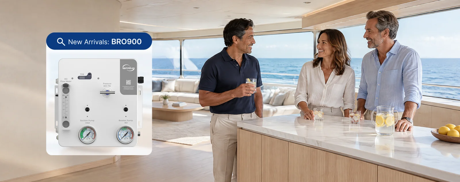iSpring Introduces the BRO900, a High-Capacity Seawater Desalination System for Boats, Yachts, and Marine Applications