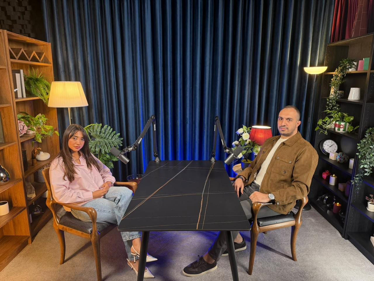 Ebru Erturk and Latif Kural in the Bizbizetalk podcast studio