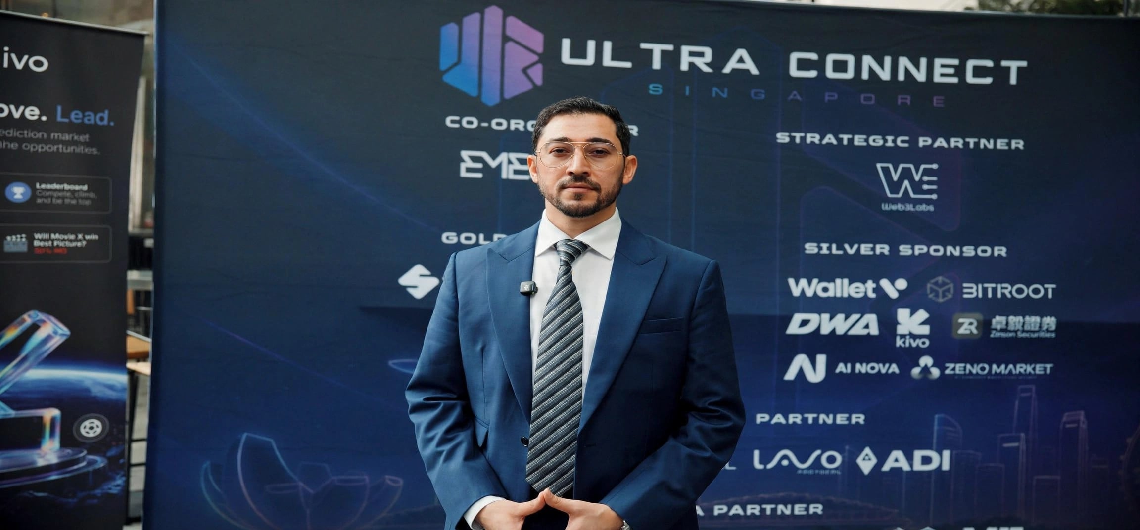 Ervin Moriss at Ultra Connect Singapore event backdrop