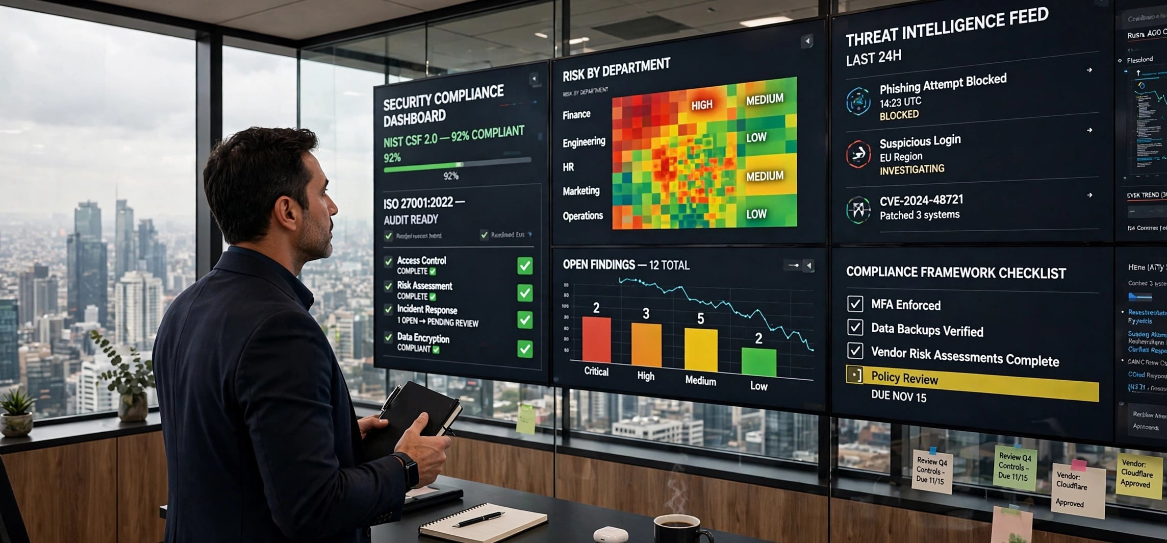 SecuraTrack CISO compliance platform security dashboard