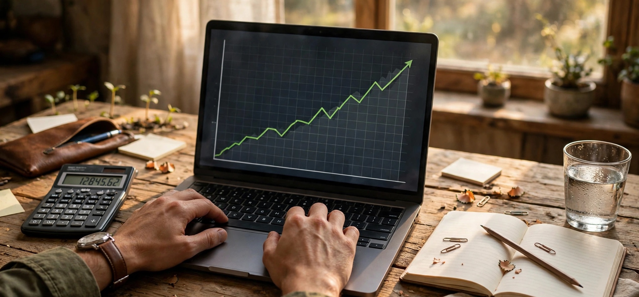 SIP calculator investment growth chart laptop