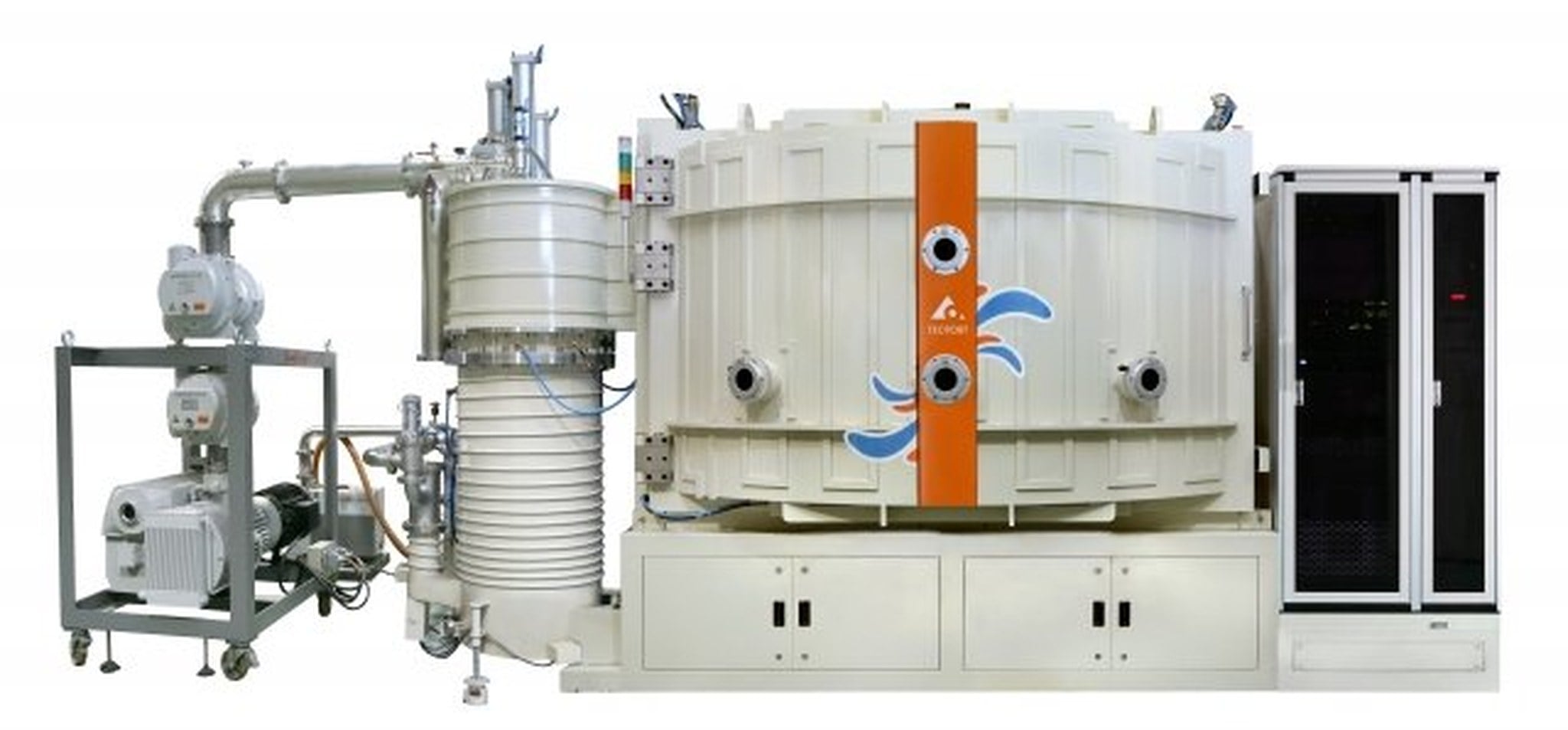 Tecport Optics vacuum coating system with control cabinet
