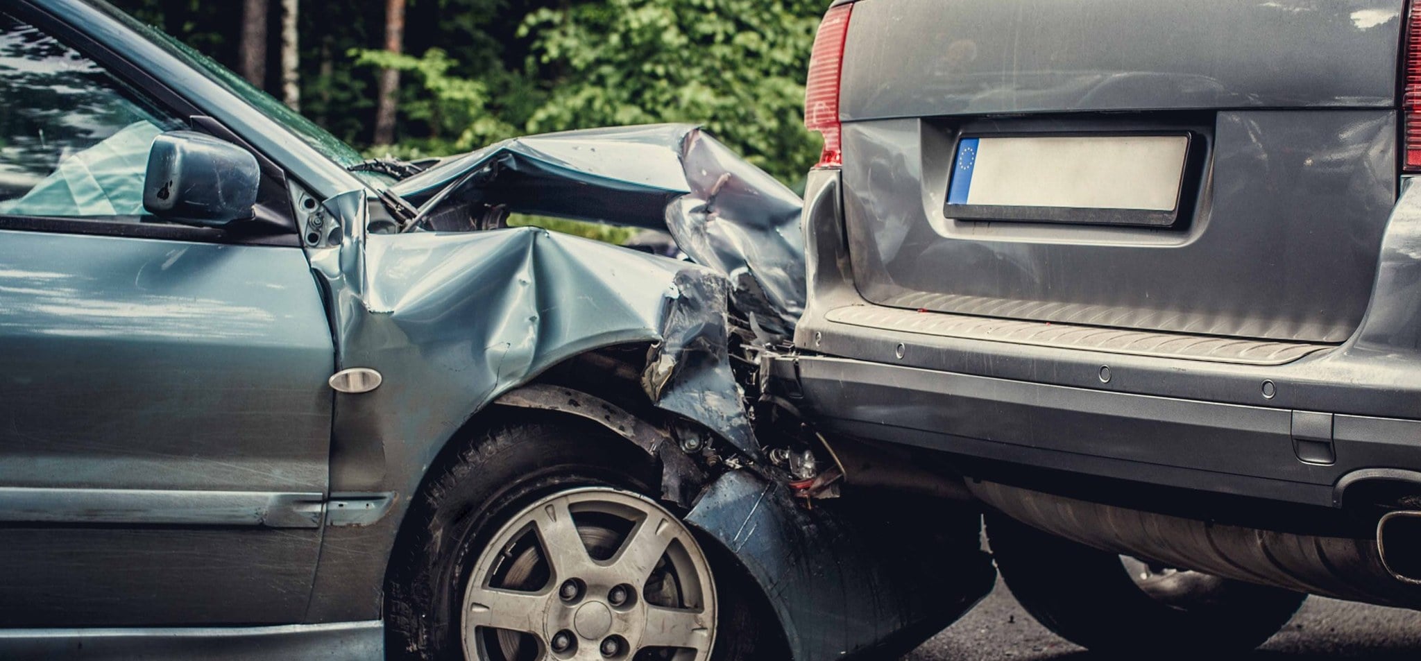 Car accident scene in Denver, Colorado