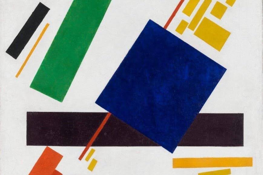 Kazimir Malevich. Suprematism. Blue Rectangle Over The Red Beam, 1916 — painting from the private collection of Alexander Smuzikov, sold at a Sotheby’s auction