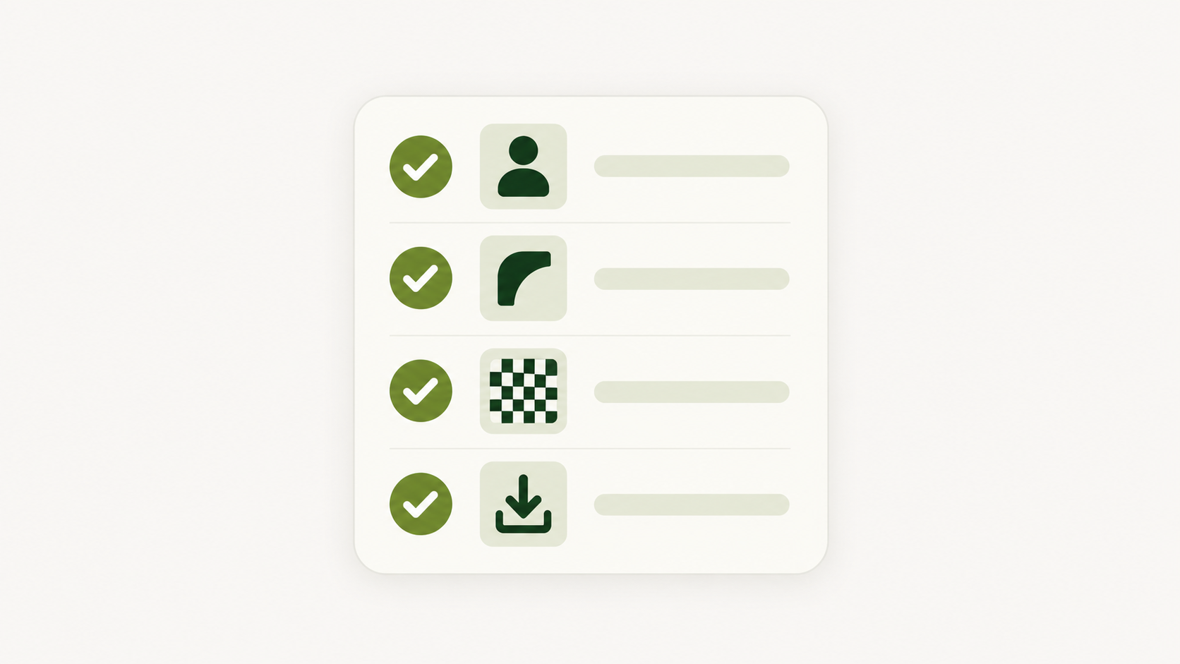 "Checklist for removing a GIF background cleanly: clear subject, smooth edges, check on checkerboard, choose output"